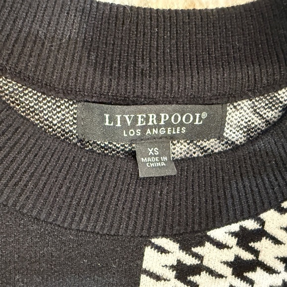 NWT Women’s LIVERPOOL Los Angeles Colorblock houndstooth sweater- Size XS - Picture 6 of 9